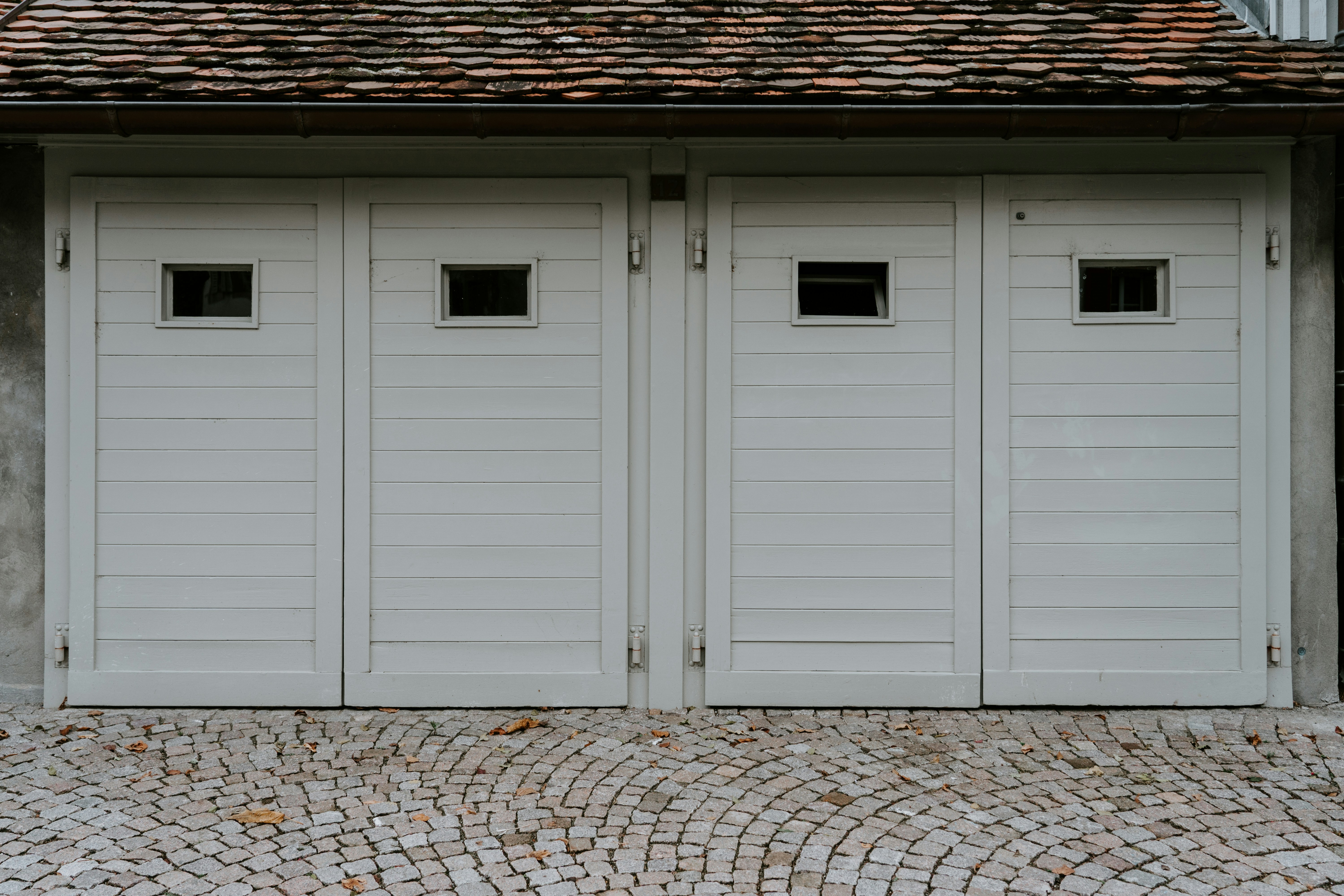 Freshly installed garage doors