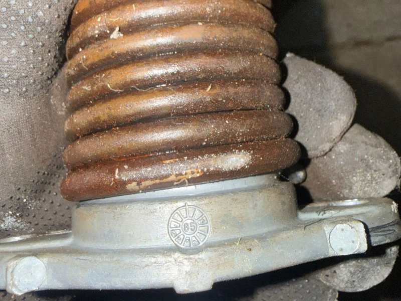 Torsion spring and cable assembly on a residential garage door in Cleveland, a ProCare spring replacement job